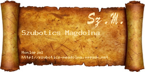 Szubotics Magdolna névjegykártya